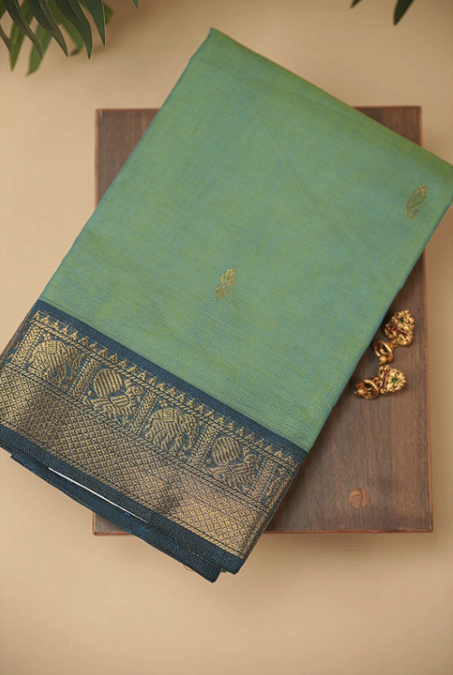 Chettinadu Cotton Saree TSA5309 Blue Green