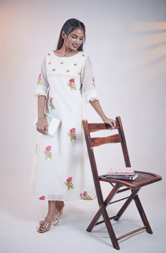 Floral A-Line Kurta TKT1006