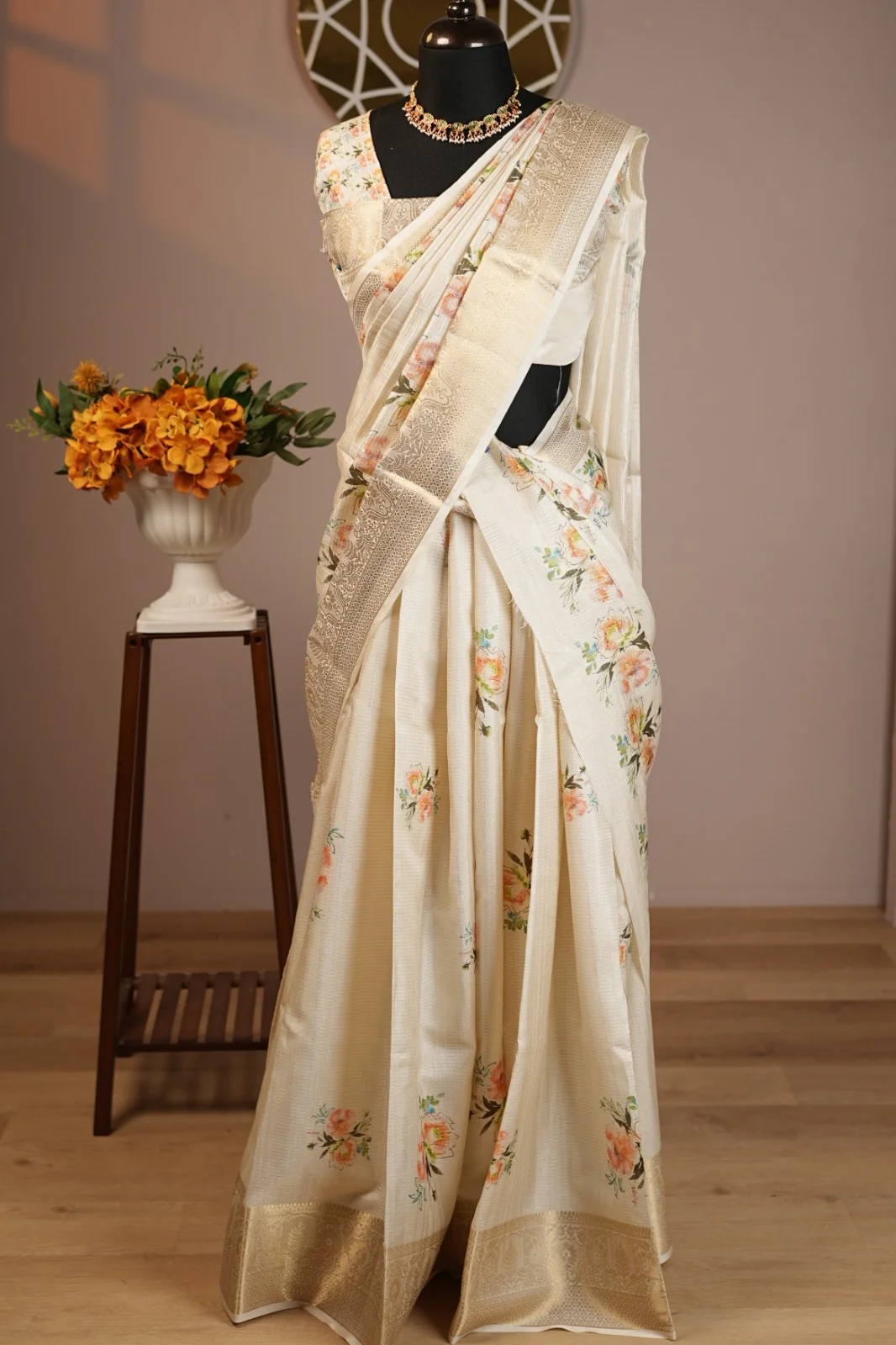 Semi Silk Unstitched Dhawani TDN775